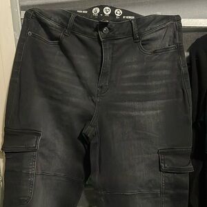 Rewash high rise cargo jean